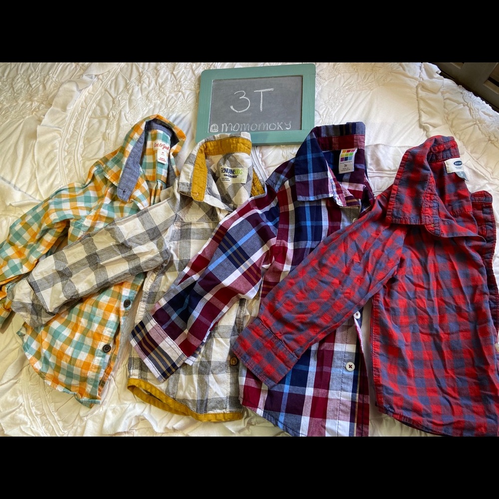 Lot of 4 Toddler Flannels sz 3T